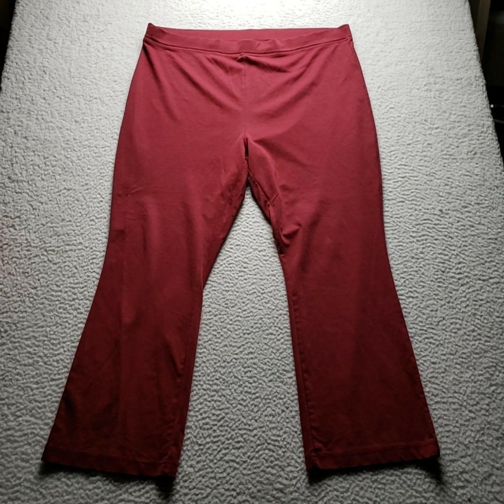 Veranesi Dress Pants Womens J2 Red Knit Pull On Elastic Waist Stretch Casual